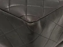 CHANEL シャネル デカマトラッセ３０ Ｗチェーンショルダー ブラック/ゴールド金具 ラムスキン 【472】YY