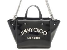 JIMMY CHOO　ジミーチュウ　バッグ　スタッズ　ヴァレンヌスモール　2wayショルダーバッグ　パテントレザー　ブラック【431】2143400238944