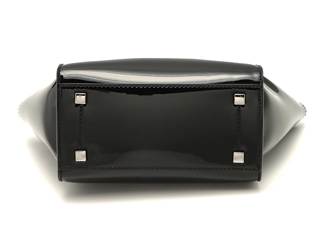 JIMMY CHOO　ジミーチュウ　2wayショルダーバッグ　スタッズ　ヴァレンヌスモール　　パテントレザー　ブラック【472】HA