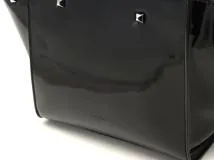 JIMMY CHOO　ジミーチュウ　2wayショルダーバッグ　スタッズ　ヴァレンヌスモール　　パテントレザー　ブラック【472】HA