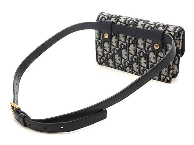 Dior　ディオール　オブリーク　サドルベルトポーチ　ネイビー　S5619CTZQ　【472】KS