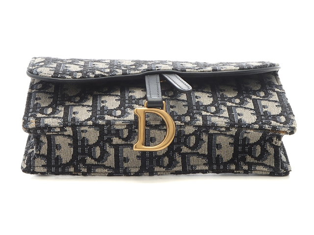 Dior　ディオール　オブリーク　サドルベルトポーチ　ネイビー　S5619CTZQ　【472】KS