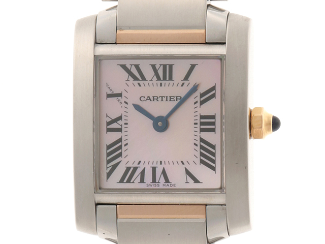 カルティエ タンクフランセーズ ピンクシェル カルティエ タンクソロ