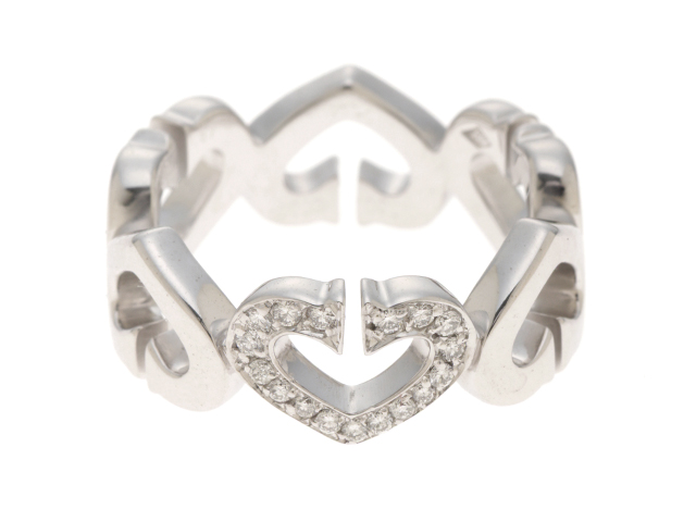 Cartier　カルティエ　リング　指輪　Cハートリング　ホワイトゴールド　ダイヤモンド　6.5ｇ　48号（日本サイズ8号）【437】