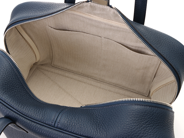 HERMES エルメス ヴィクトリア2 35 ブルー ショルダーバッグ