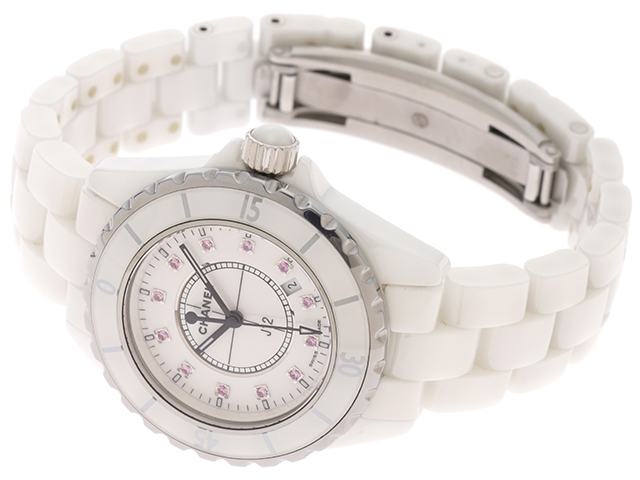 CHANEL シャネル J12 ホワイトセラミック ピンクサファイア12P H1476 レディース 腕時計 クオーツ【431】  の購入なら「質」の大黒屋（公式）