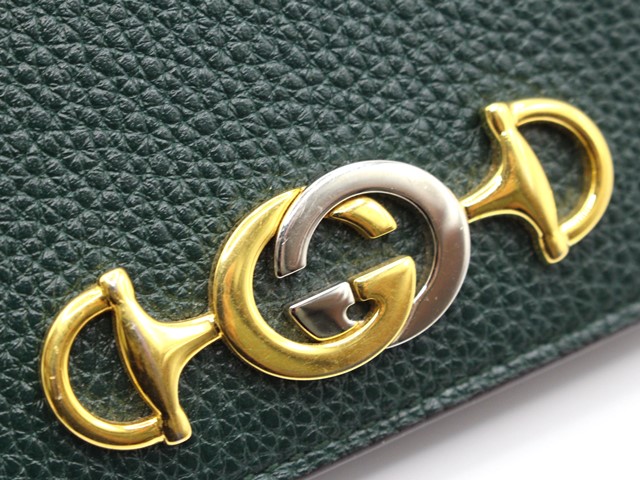 GUCCI グッチ ズゥミ ミニ財布 チェーン付きカードケース コイン