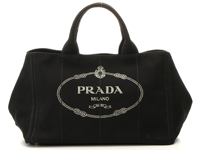 PRADA プラダ カナパM 1BG642 ブラック キャンバス【435】 の