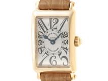 FRANCK MULLER　フランクミュラー　時計　ロングアイランド　802QZ　シルバーギョウシェ文字盤　レディース　YG/革　クオーツ　2143500243756　【437】
