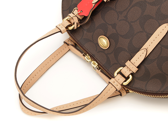 COACH コーチ シグネチャー ハンドバッグ ブラウン/ベージュ