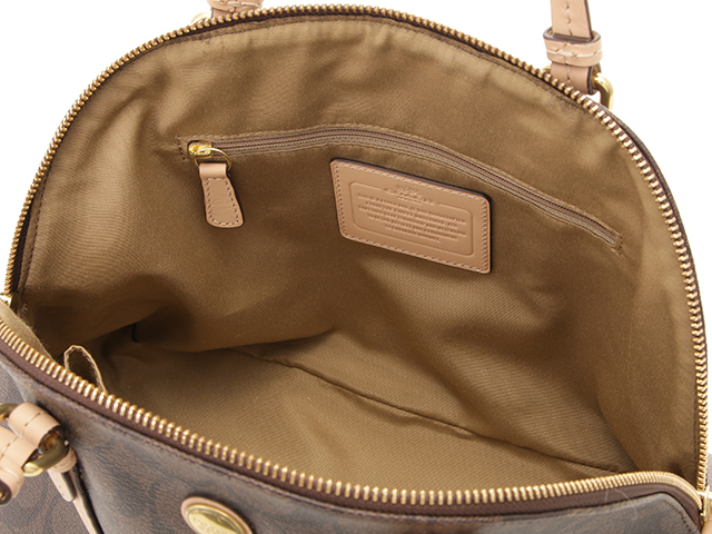 COACH コーチ シグネチャー ハンドバッグ ブラウン/ベージュ