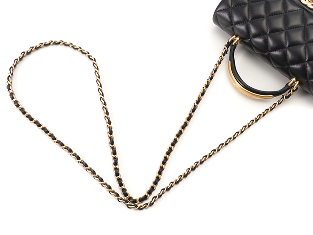CHANEL シャネル トップハンドル ミニ フラップ バッグ ブラック