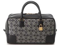 LOEWE　ロエベ　アナグラム　アマソナ２８　ネイビー／ブラック　キャンバス／カーフ【471】