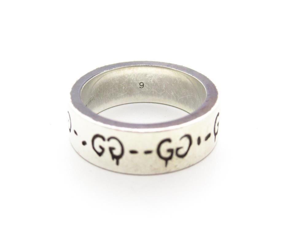 【新品磨き】GUCCI グッチゴースト リング 8号 〈スタンダードタイプ〉 新品磨き】GUCCI グッチゴースト リング 8号 〈スタンダード