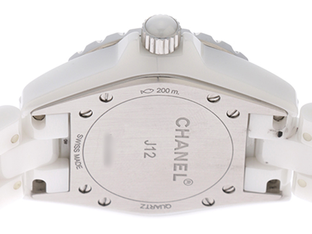 CHANEL シャネル J12 12Pダイヤ 33mm レディース時計 クオーツ ホワイトセラミック ステンレス H1628【434】