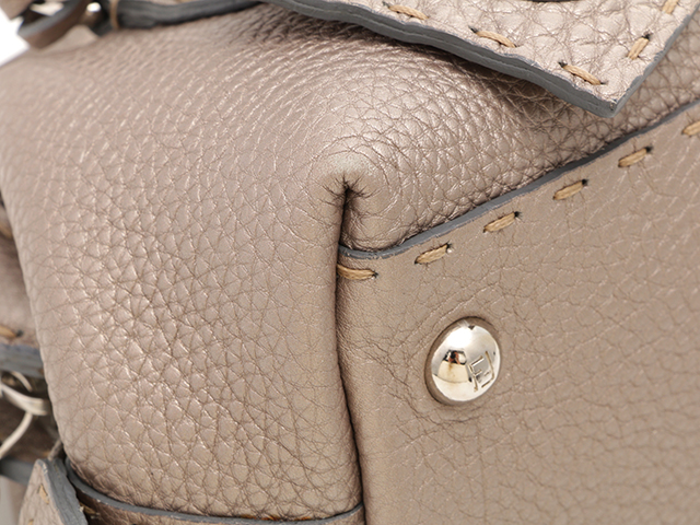 FENDI フェンディ セレリア ハンドバッグ グレー カーフ 8BN126