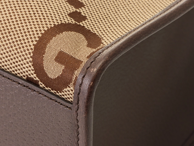 GUCCI グッチ バッグ ジャンボGGトートバッグ 678839 UKMDG 2570 キャメル/エボニー キャンバス/レザー 2143500274835 【472】