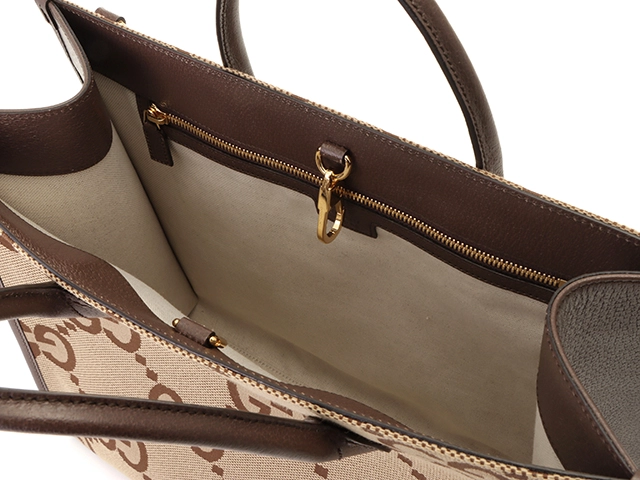GUCCI グッチ バッグ ジャンボGGトートバッグ 678839 UKMDG 2570 キャメル/エボニー キャンバス/レザー 2143500274835 【472】