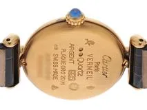 Cartier　カルティエ　マストコリゼ　ヴェルメイユ　590002　腕時計　SV925/GP　クォーツ　ゴールド文字盤　ブルー革ベルト　レディース　2143500276211【205】