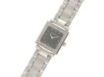 TIFFANY&CO　ティファニー　アトラス　スクエア　1379962　クオーツ　SS　ブラック文字盤【430】2143500276488