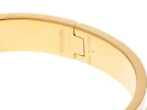 エルメス　HERMES　クリック クラック PM　ブレスレット　バングル　ゴールド/ホワイト　GP/エナメル　2143500277393　【207】