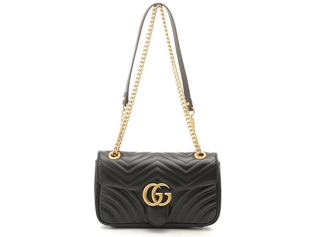 GUCCI グッチ GGマーモント キルティングスモールショルダーバッグ ブラック レザー 443497【430】2143500278956  の購入なら「質」の大黒屋（公式）