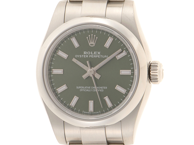 2017年12月国内正規品 ROLEX ロレックス オイスターパーペチュアル26 176200 オリーブグリーン文字盤 ステンレス レディース  オートマチック【472】HK の購入なら「質」の大黒屋（公式）