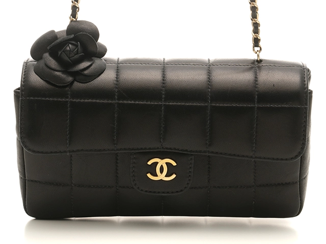 CHANEL シャネル チョコバー カメリア チェーンショルダーバッグ ブラック GP 16780【431】2143500280690  の購入なら「質」の大黒屋（公式）