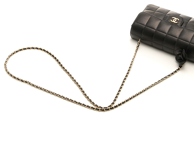 CHANEL シャネル チョコバー カメリア チェーンショルダーバッグ