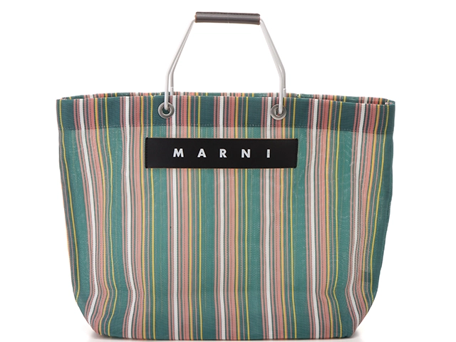 MARNI マルニ フラワーカフェ ショッピングトートバッグ バイベリーグリーン ナイロン/レザー SHMHR08A00【434】  の購入なら「質」の大黒屋（公式）