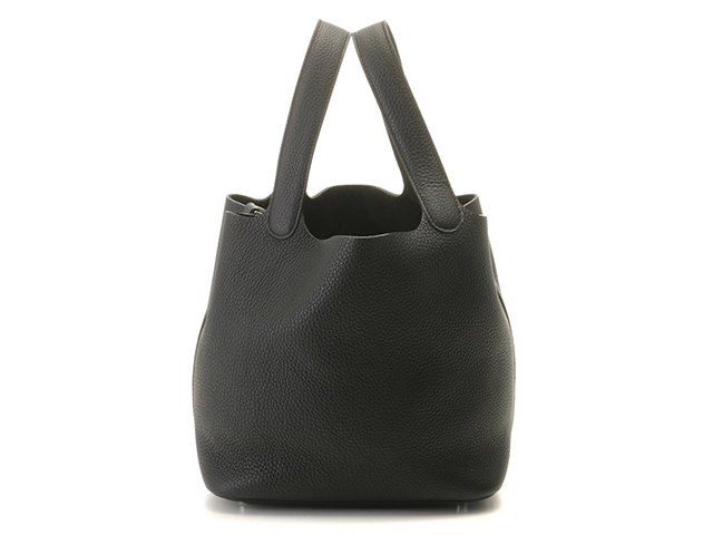 HERMES エルメス ピコタンロックMM ハンドバッグ ブラック Y刻 2020年 トリヨンクレマンス SV シルバー金具 2143500282717【200】