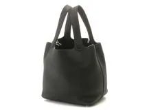 HERMES エルメス ピコタンロックMM ハンドバッグ ブラック Y刻 2020年 トリヨンクレマンス SV シルバー金具 2143500282717【200】
