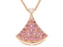 BVLGARI ブルガリ ディーヴァ ドリーム ネックレス  355889 ピンクゴールド ピンクサファイヤ/ダイヤモンド 2019年正規品【472】SJ