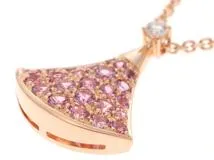 BVLGARI ブルガリ ディーヴァ ドリーム ネックレス  355889 ピンクゴールド ピンクサファイヤ/ダイヤモンド 2019年正規品【472】SJ