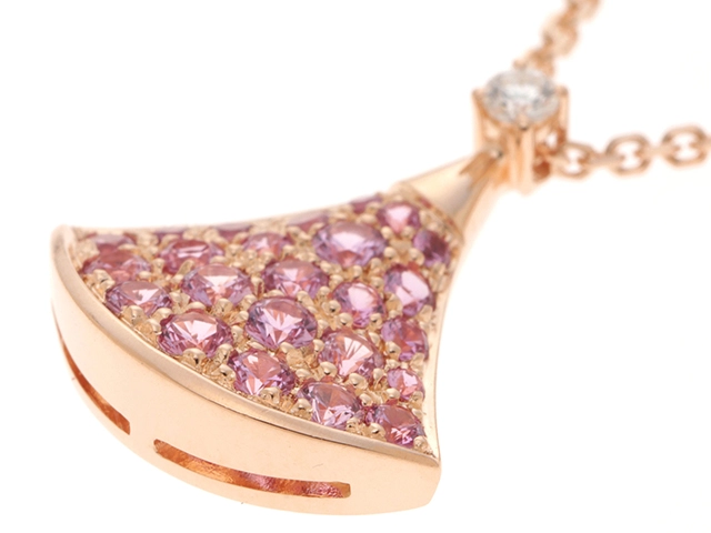 BVLGARI ブルガリ ディーヴァ ドリーム ネックレス 355889 ピンクゴールド ピンクサファイヤ/ダイヤモンド 2019年正規品【472】SJ