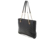 GUCCI　グッチ　ＧＧマーモント　キルティングミディアムチェーン　トートバッグ　ブラック　レザー　人気　ブランド品　ブラック　2143500287460　【208】