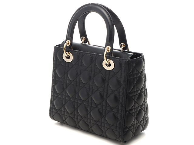 Dior ディオール Lady Dior バッグ ミディアム ブラック ラムスキン