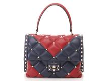 VALENTINO バレンティノ キャンディスタッド 2WAYバッグ RW2B0B55LPR レザー レッド/ネイビー 【460】2143500287491