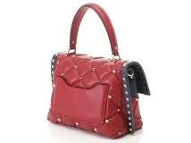 VALENTINO バレンティノ キャンディスタッド 2WAYバッグ RW2B0B55LPR レザー レッド/ネイビー 【460】2143500287491