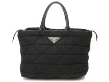 PRADA　プラダ　Re-Nylon　キルティング　2wayバッグ　ブラック　ナイロン/レザー　1BG435　【434】2143500287989