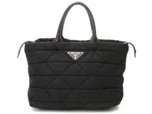 PRADA　プラダ　Re-Nylon　キルティング　2wayバッグ　ブラック　ナイロン/レザー　1BG435　【434】2143500287989