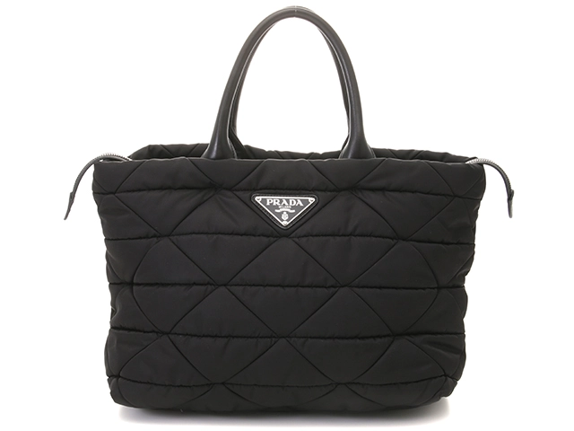 PRADA　プラダ　Re-Nylon　キルティング　2wayバッグ　ブラック　ナイロン/レザー　1BG435　【434】2143500287989