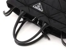 PRADA　プラダ　Re-Nylon　キルティング　2wayバッグ　ブラック　ナイロン/レザー　1BG435　【434】2143500287989