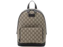 GUCCI　グッチ　GGスプリーム　リュックサック　429020　ベージュ／ブラック　PVC／レザー　バックパック【434】2143500288016