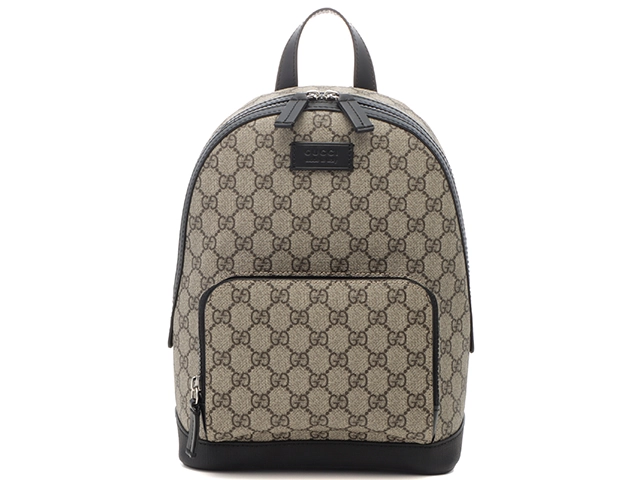 GUCCI　グッチ　GGスプリーム　リュックサック　429020　ベージュ／ブラック　PVC／レザー　バックパック【434】2143500288016