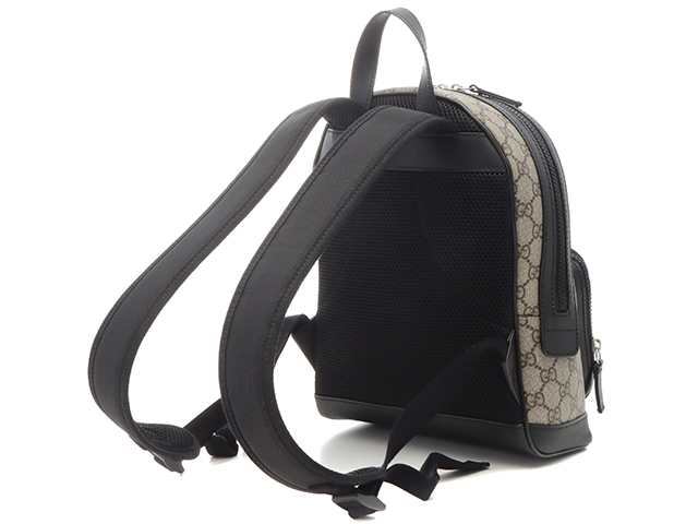 GUCCI グッチ GGスプリーム リュックサック 429020 ベージュ/ブラック PVC/レザー バックパック【434】2143500288016