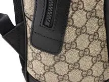 GUCCI　グッチ　GGスプリーム　リュックサック　429020　ベージュ／ブラック　PVC／レザー　バックパック【434】2143500288016