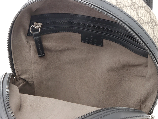 GUCCI グッチ GGスプリーム リュックサック 429020 ベージュ/ブラック PVC/レザー バックパック【434】2143500288016