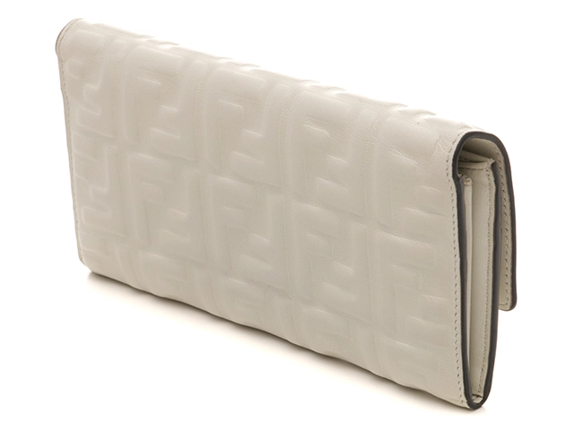 FENDI フェンディ 財布 コンチネンタル フラップロングウォレット ホワイト レザー 8M0251 2143500288436 【中古】【大黒屋】【200】