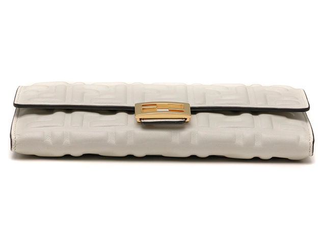 FENDI フェンディ 財布 コンチネンタル フラップロングウォレット ホワイト レザー 8M0251 2143500288436 【中古】【大黒屋】【200】
